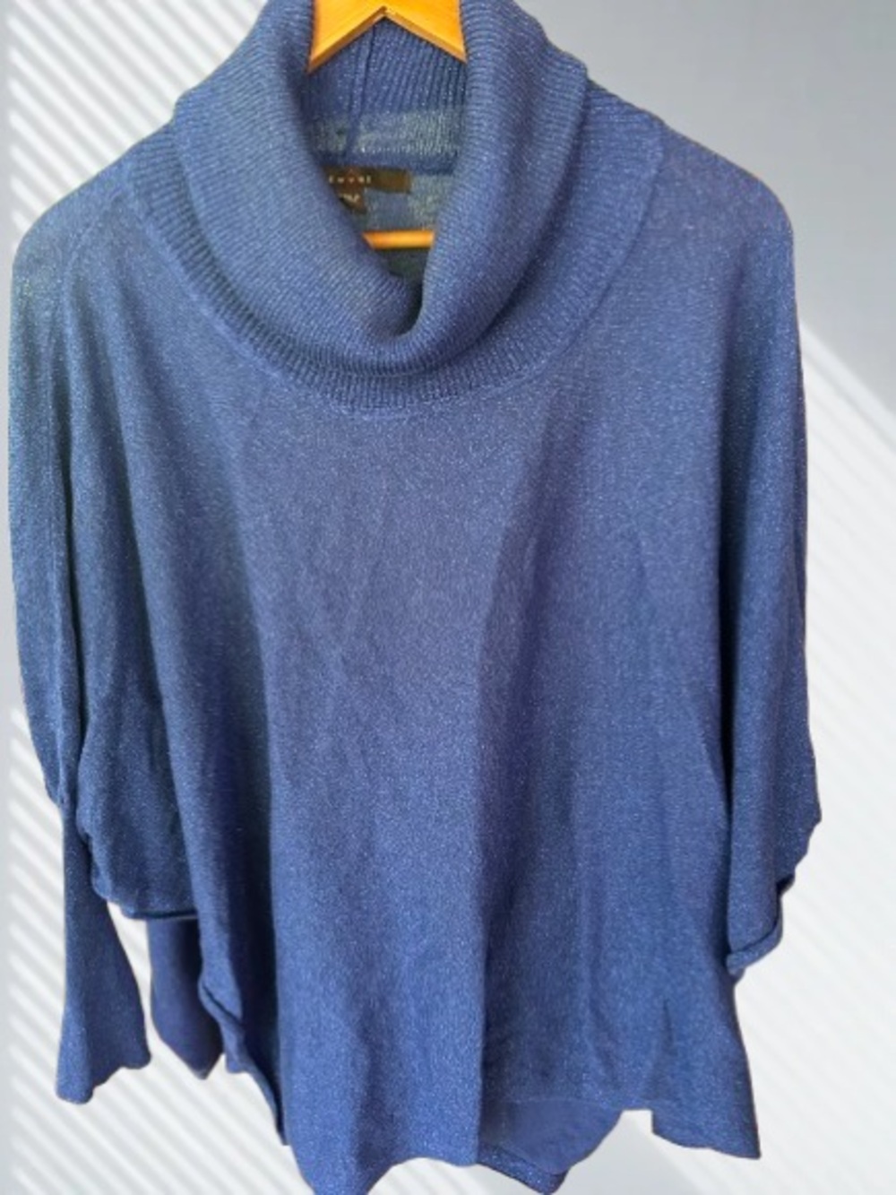 Royal blue cowl neck sparkle sweater by Fever - XL